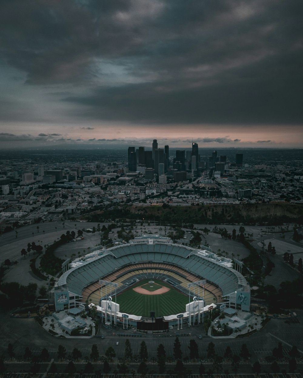 baseball field during daytime aerial view photography