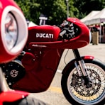 red Ducati motorcycle