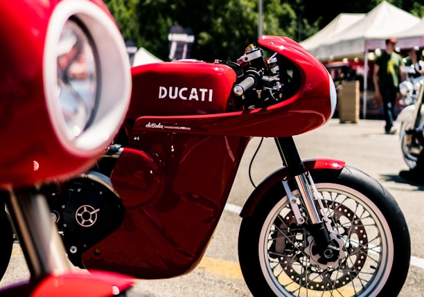 red Ducati motorcycle