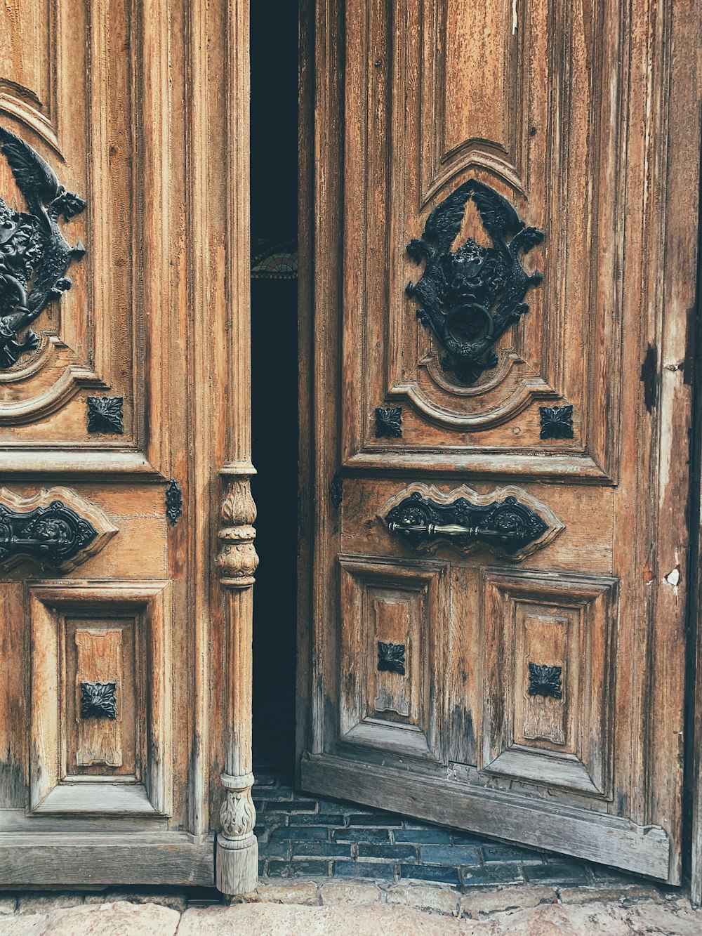 brown wooden door