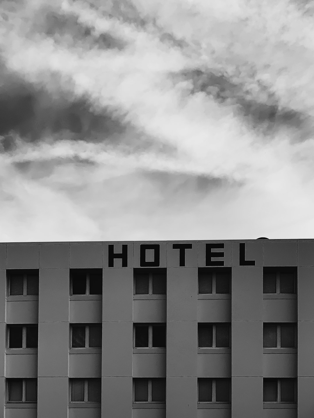 Hotel building under gray sky