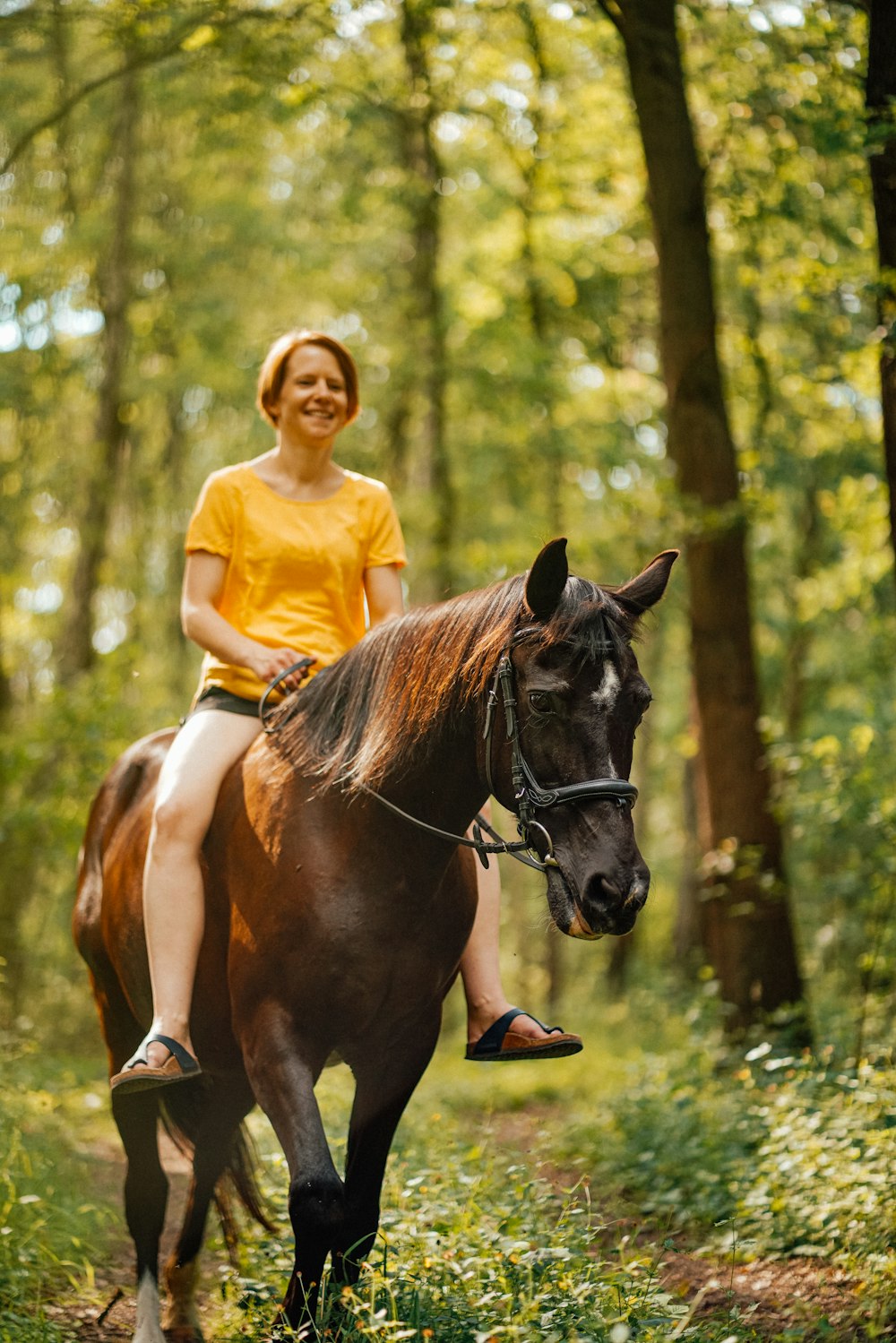 woman riding horse