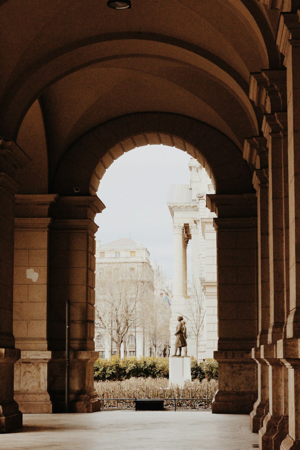 hallway leading outside a building