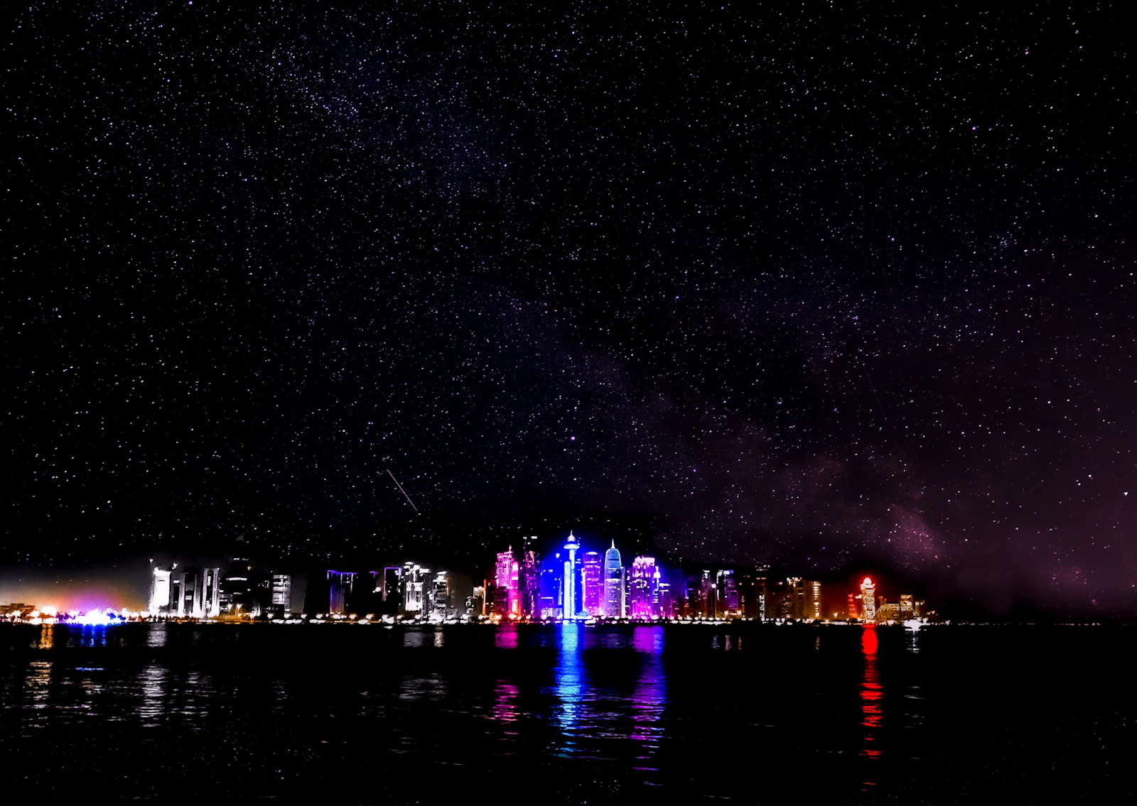Doha skyline at night