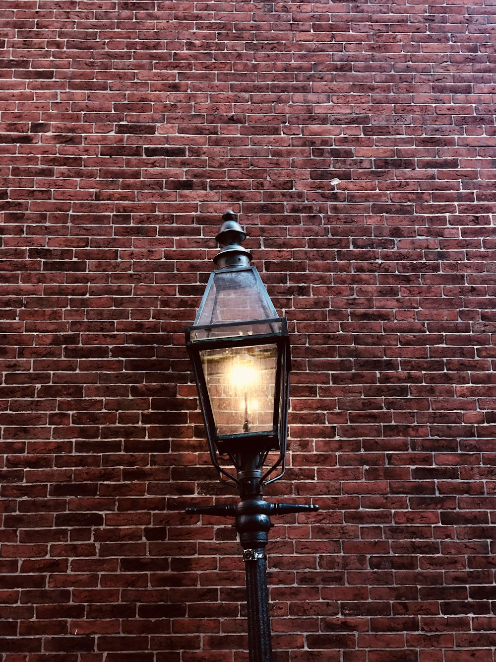 lighted light near wall