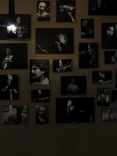 Portraits of diverse musicians with their instruments in a cozy studio setting.