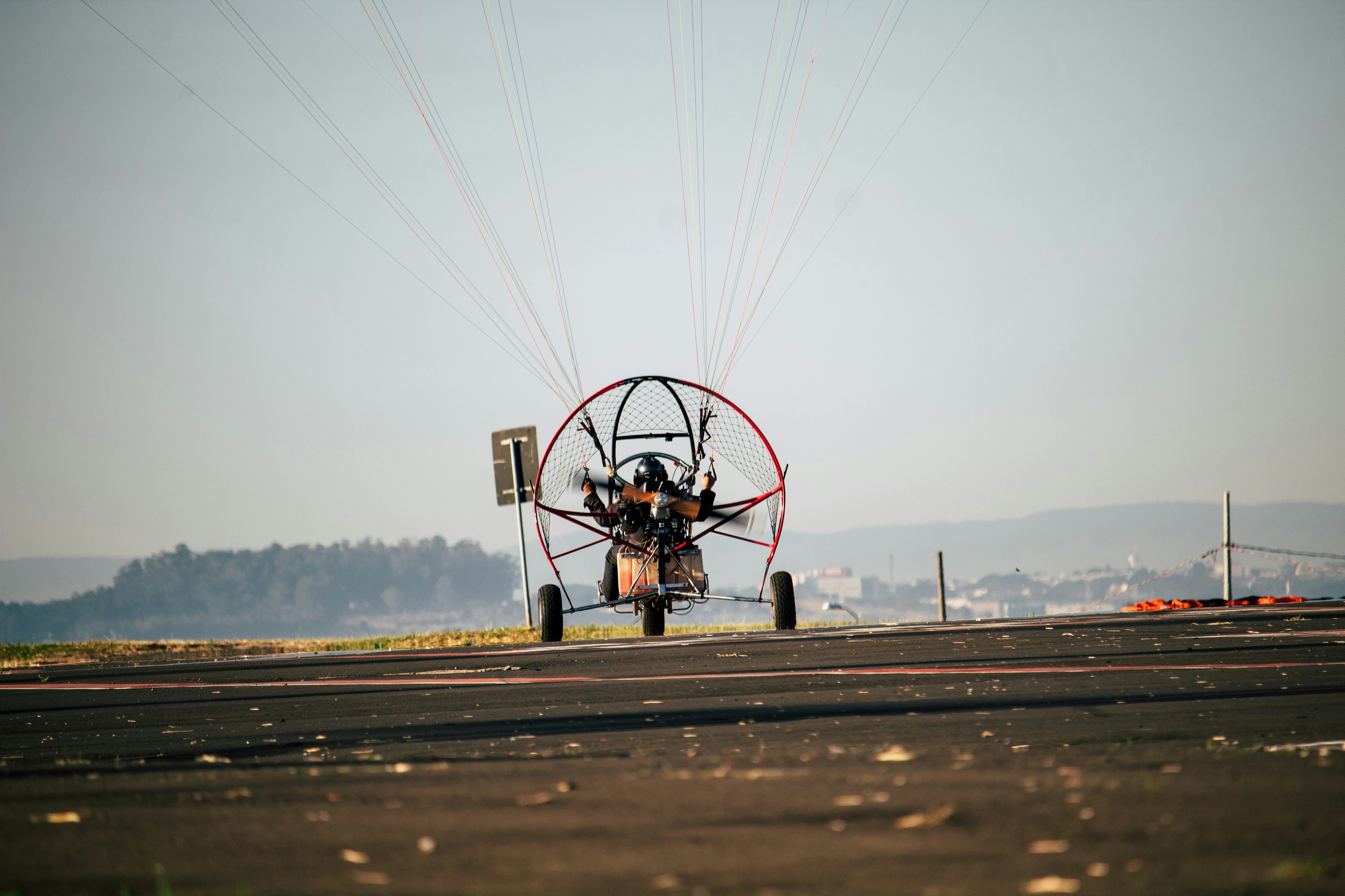 person on monoplane