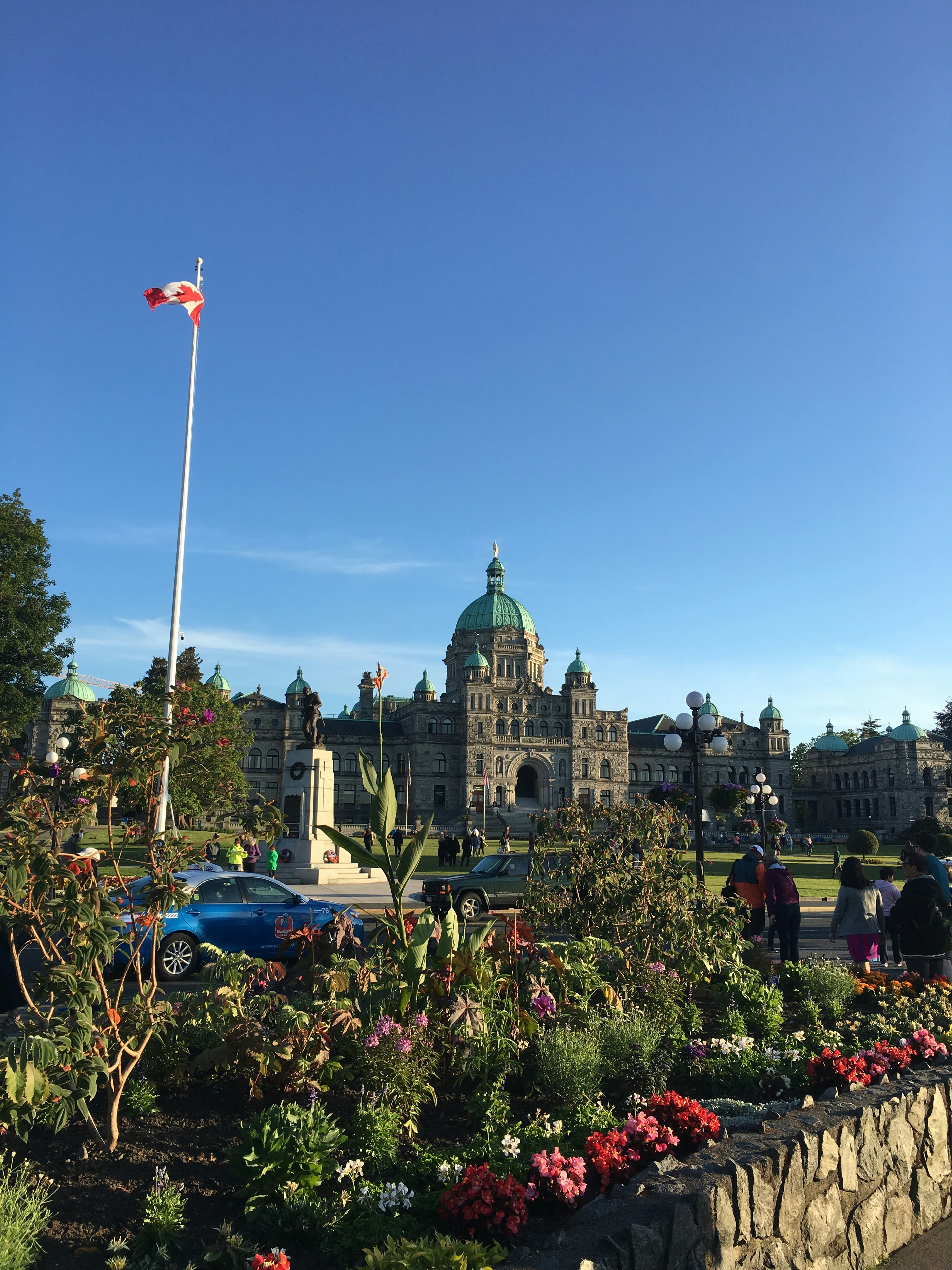 Fahrzeuge, die tagsüber in der Nähe von Gebäuden und Bäumen geparkt sind