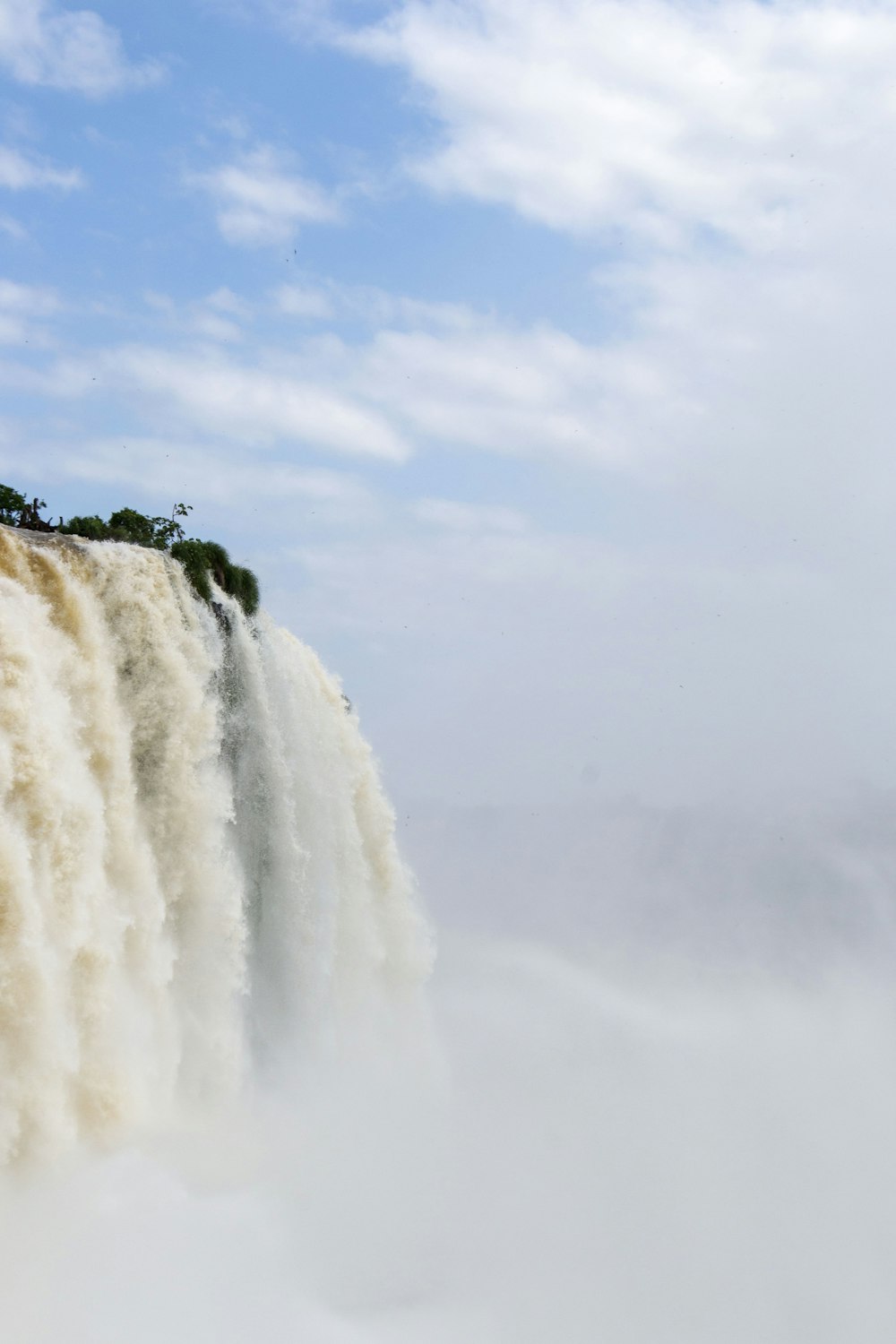 waterfalls across blue sky photo