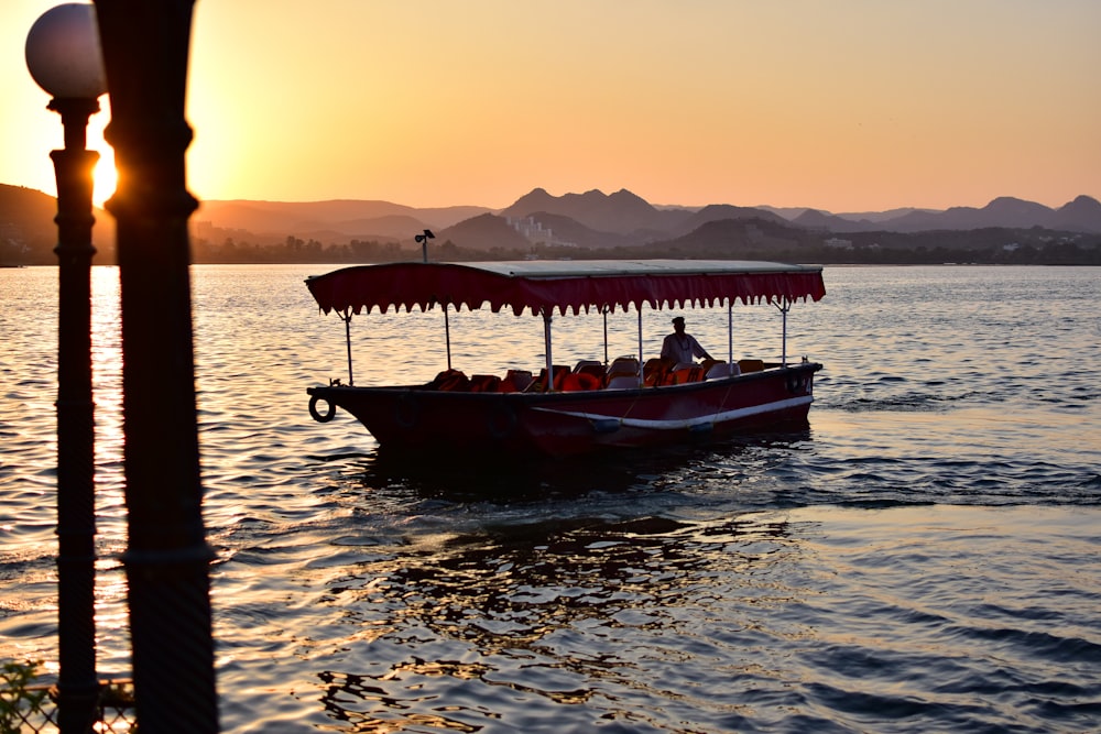 man riding boat