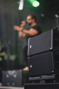 black PA system