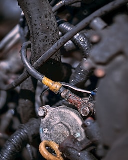 a close up of a bunch of wires and wires