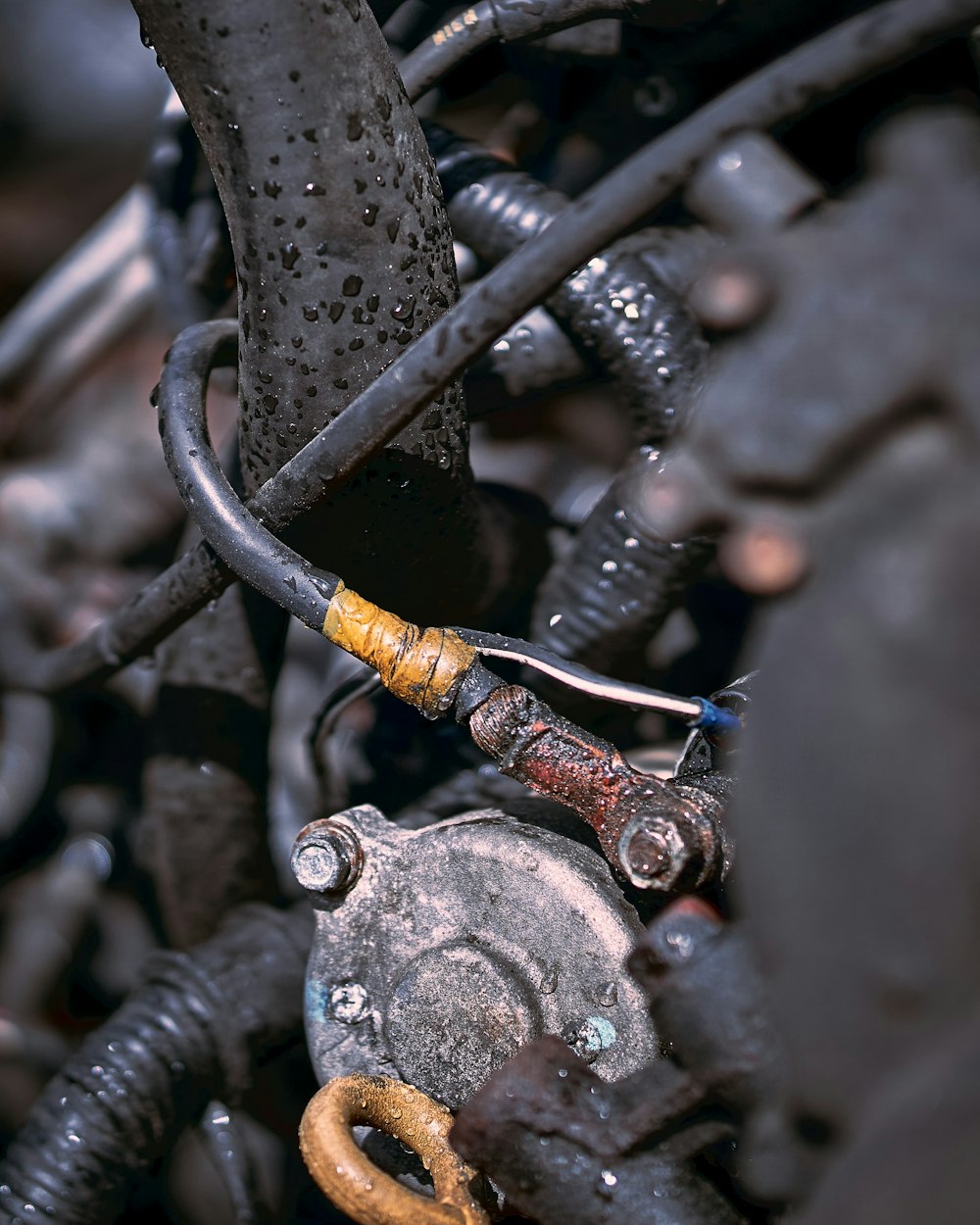 a close up of a bunch of wires and wires