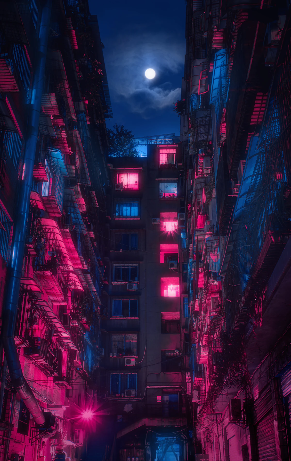 Neon cyberpunk city vertical video