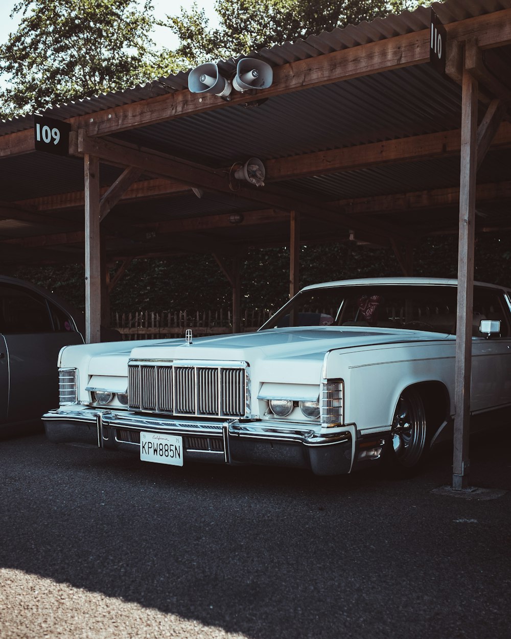 parked car on garage