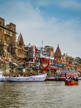 boats parked near buildings