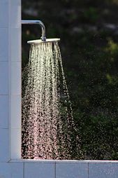 gray steel shower