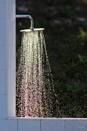gray steel shower