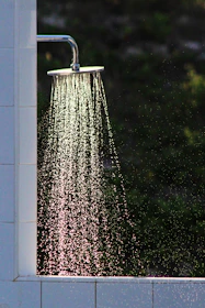 gray steel shower
