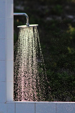 gray steel shower