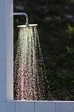 gray steel shower