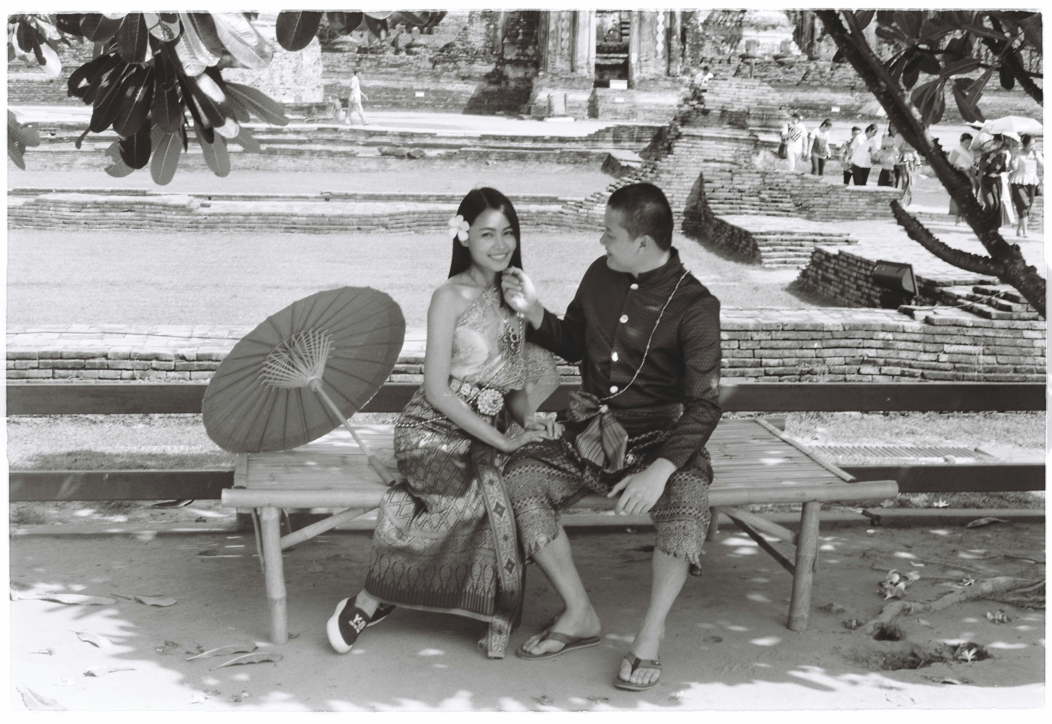 grayscale photography of couple