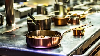gray steel frying pan