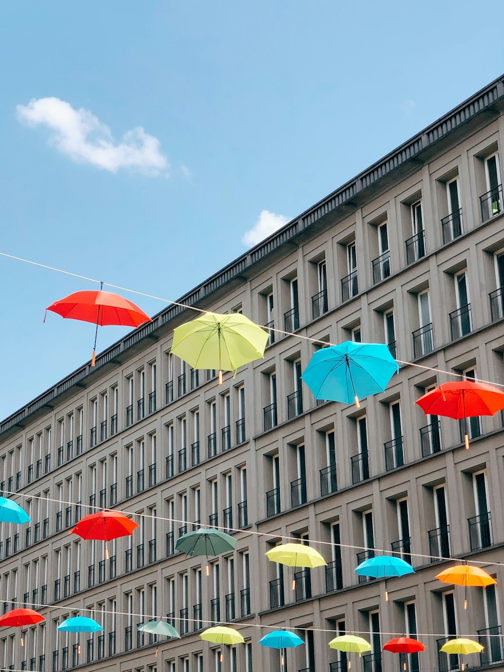 umbrellas on strings