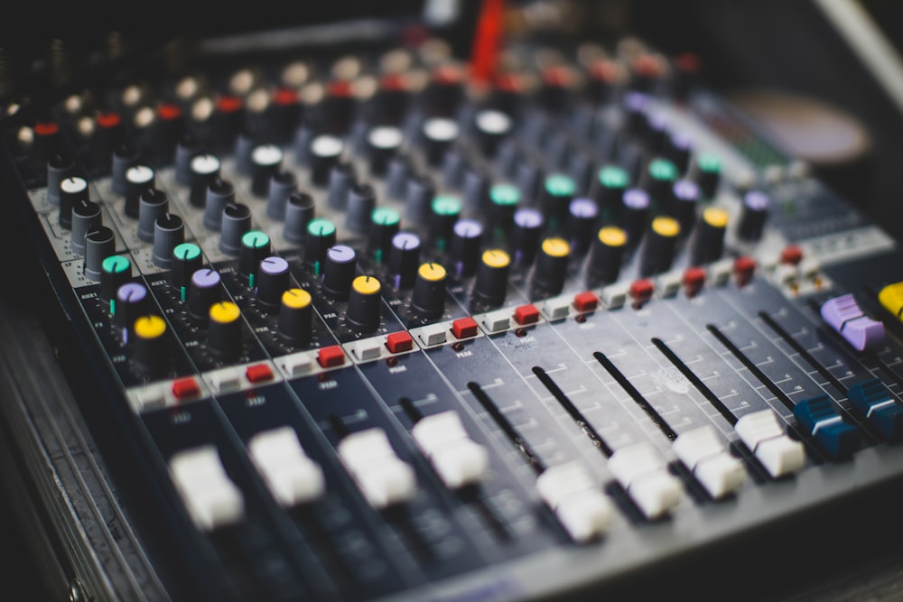 black mixing console