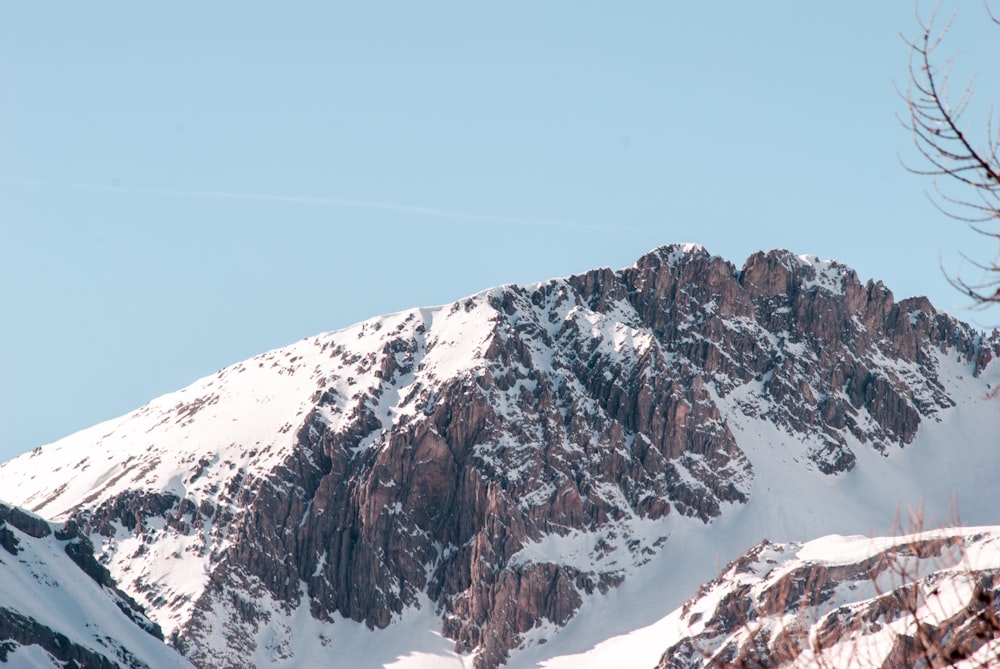 mountain covered by snow