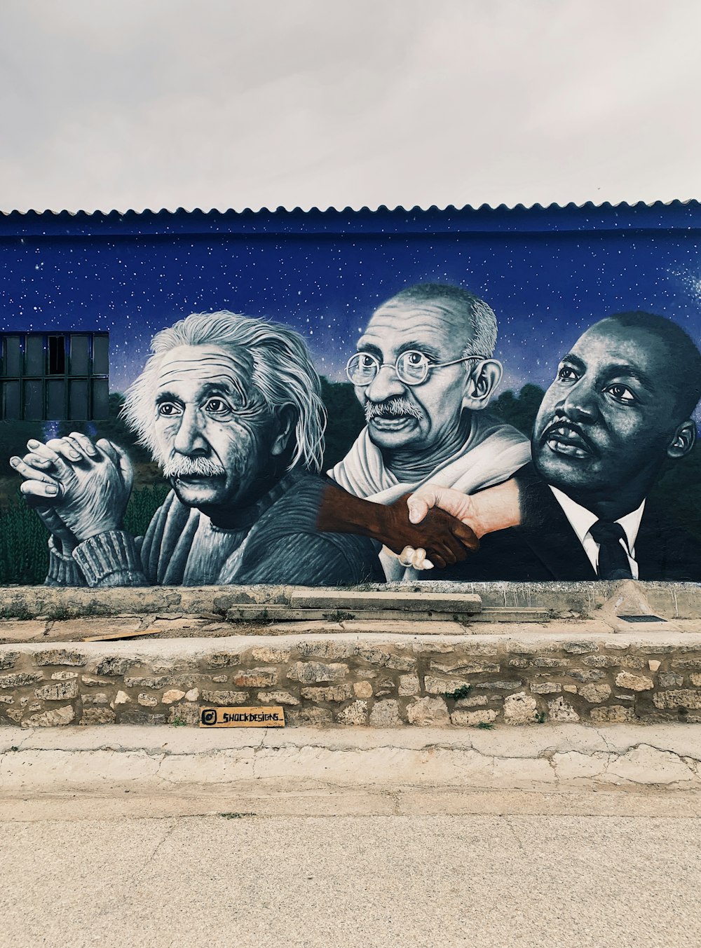 Albert Einstein and Mahatma Gandhi painting