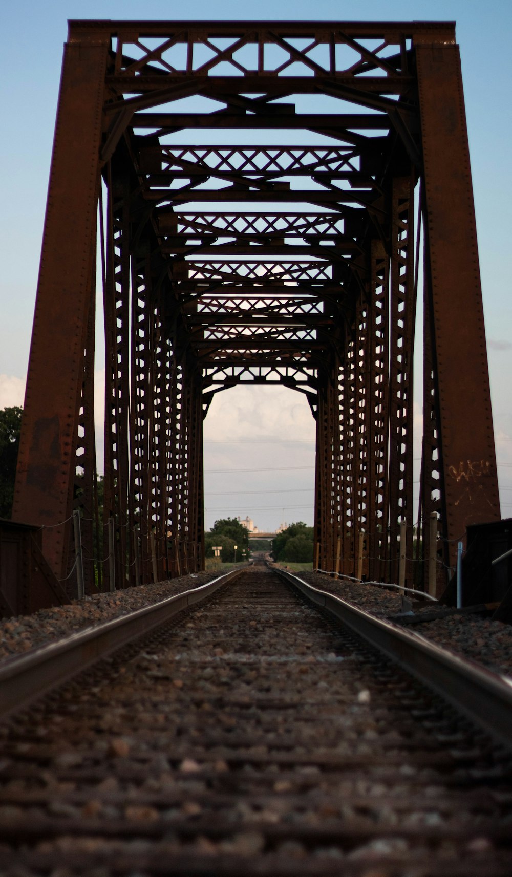 brown steel bridge