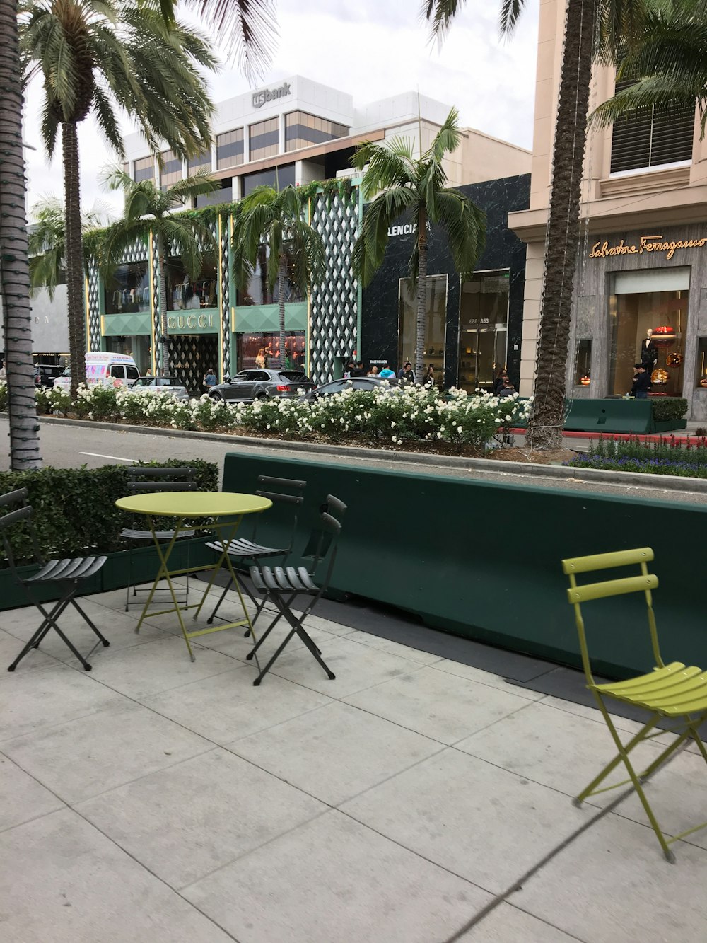 round green metal patio table set