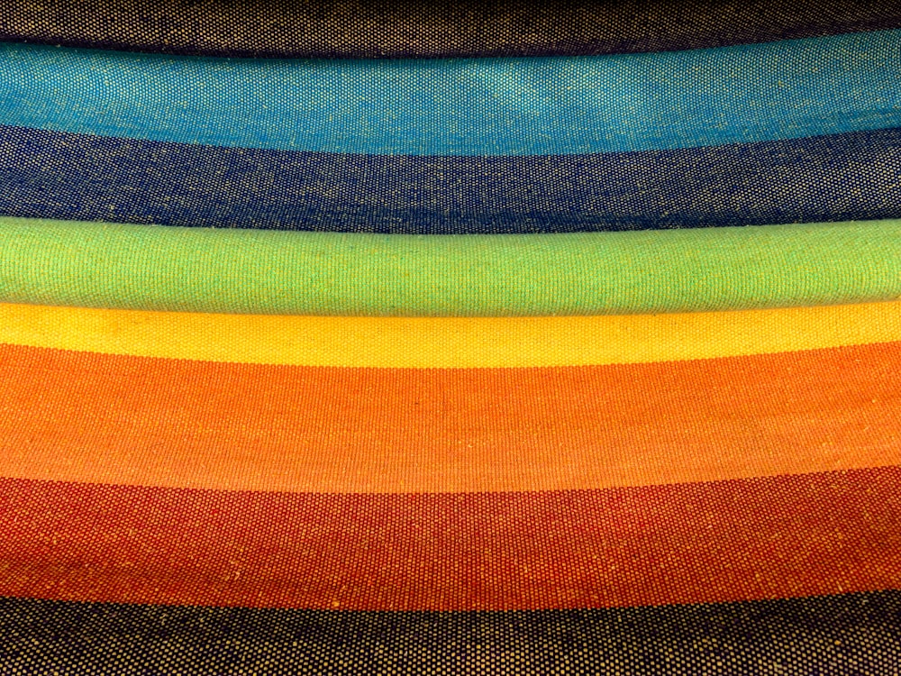 multicolored striped textile