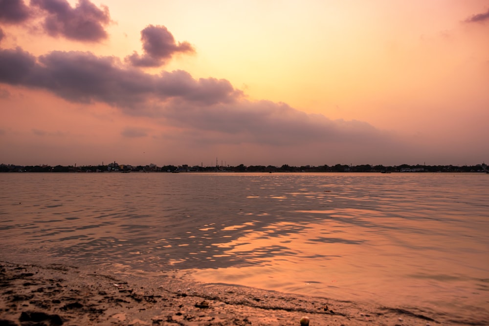 seashore during golden hour