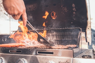 meat on grille