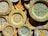 multicolored floral plates