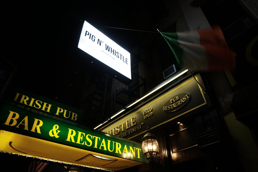 Irish PUB bar and restaurant at night