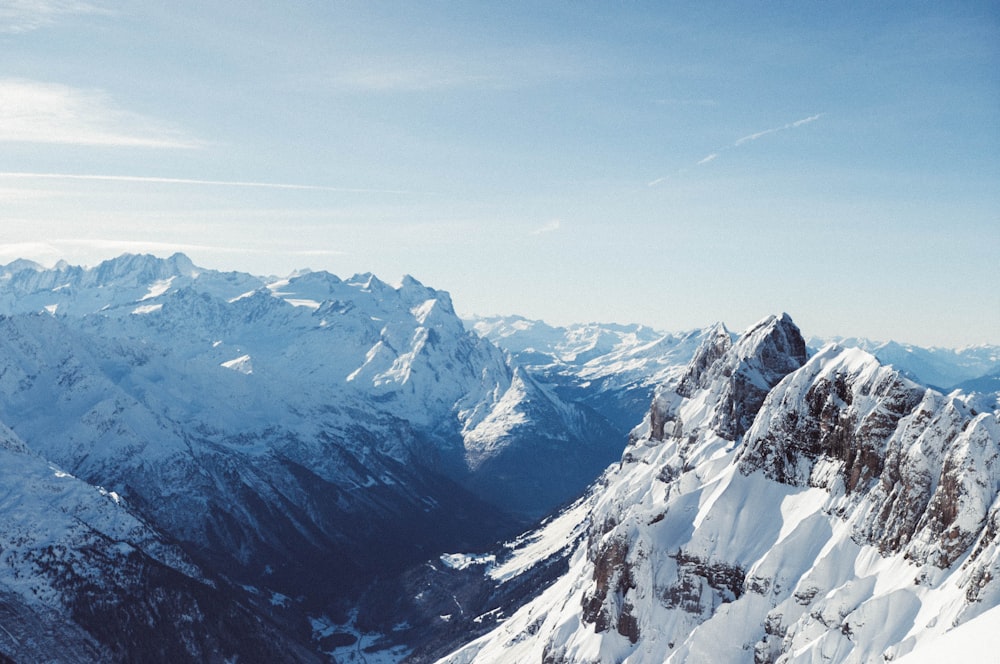 snow cover mountain photography