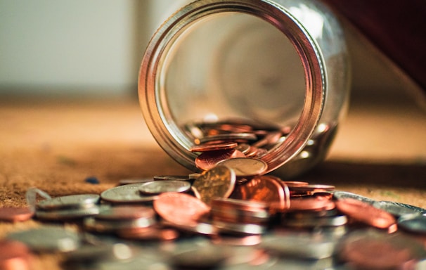 close-up photo of assorted coins