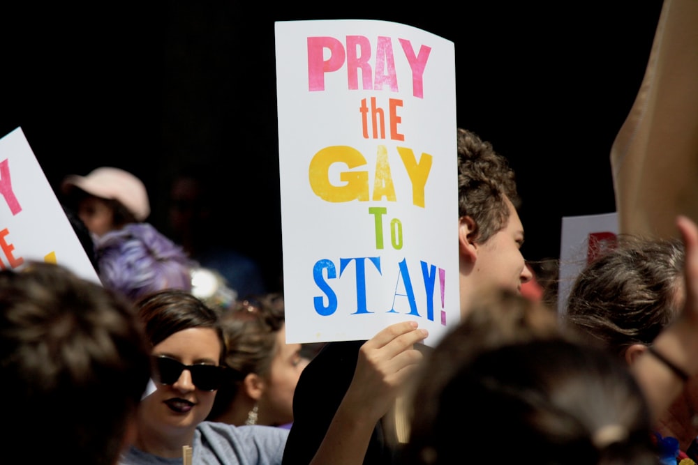 people holding placards