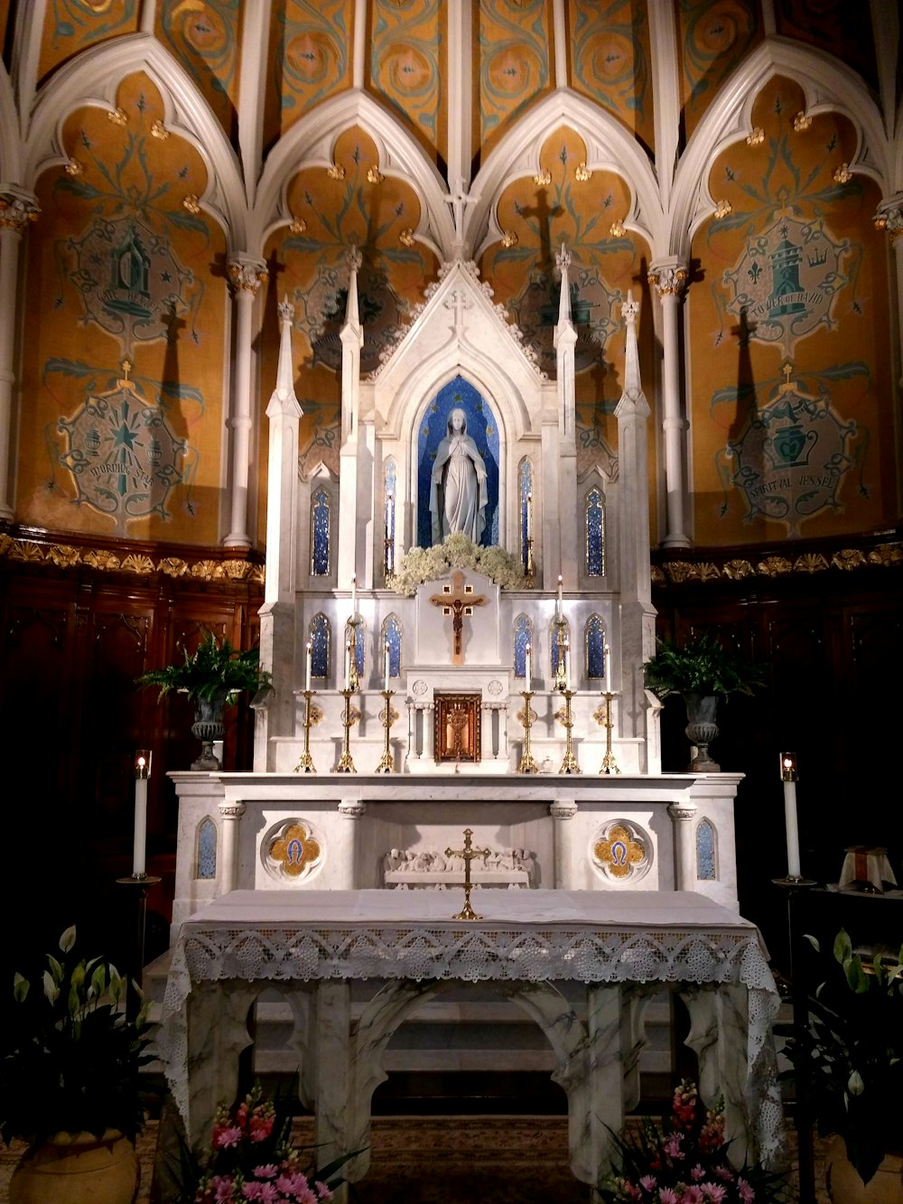 inside church viewing altar