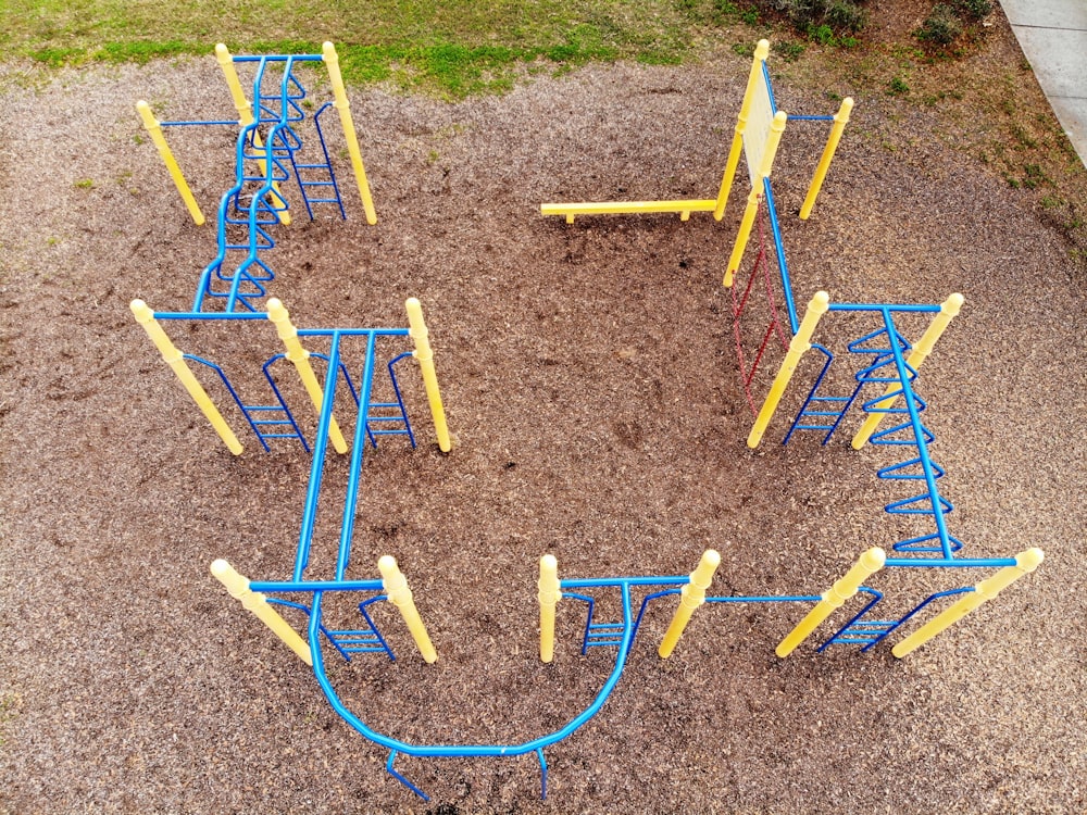 blue and yellow playground with no people
