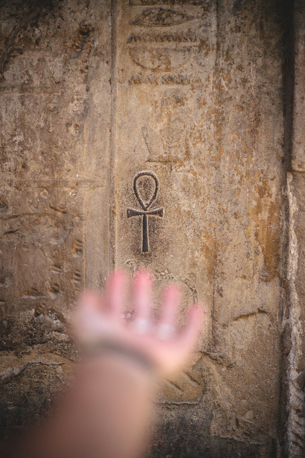 brown ankh sign