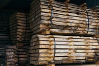 closeup photo of beige wooden stands