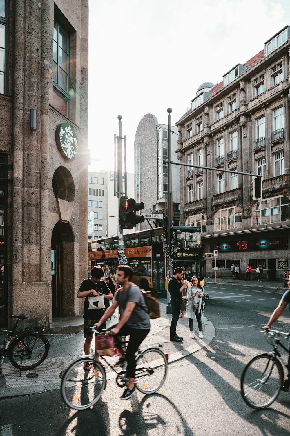 man riding bicycle on road