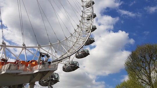 low-angle photo of Ferris wheel in London Eye Waterloo Pier United Kingdom