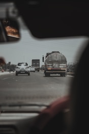 vehicles at the road view inside driver seat