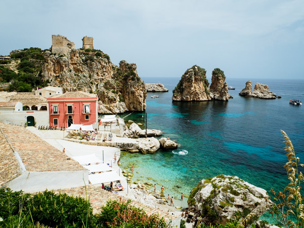 concrete house on cliff