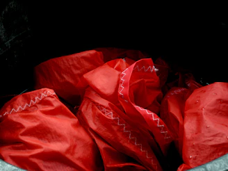 red textile
